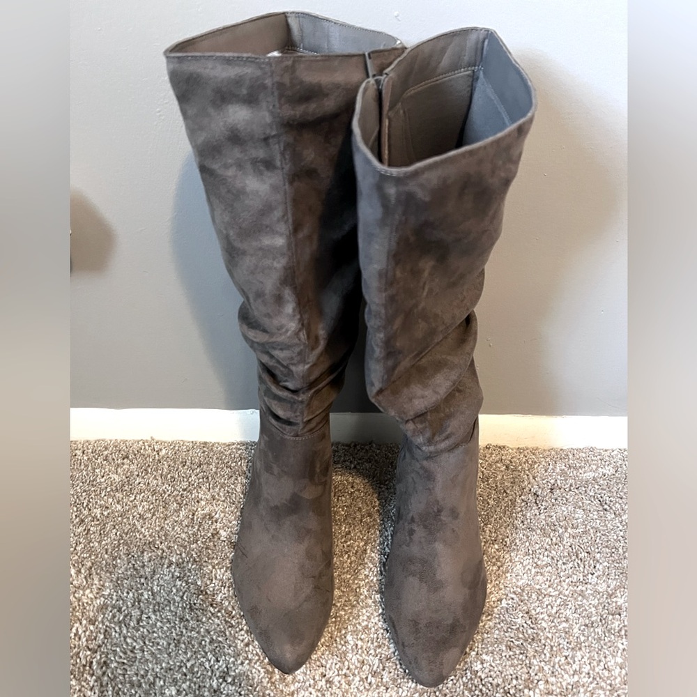 Gray Tall Slouch boot